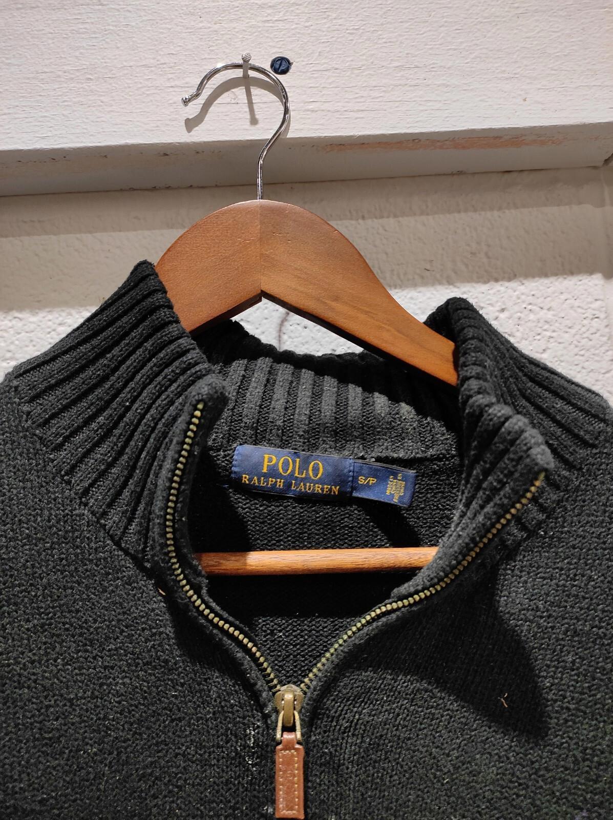 Polo By Ralph Lauren 1/4th Zip up Knit Sweater Blue Size S