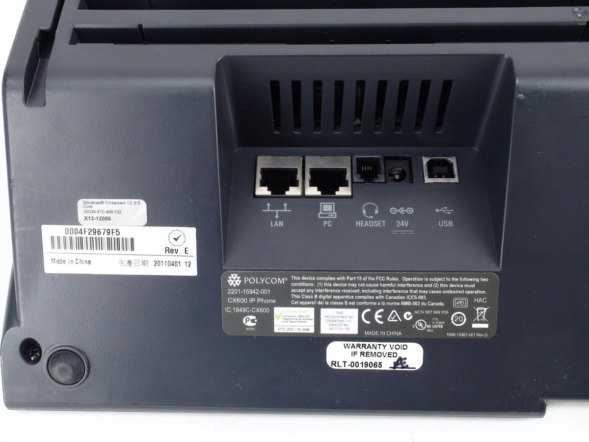 Polycom CX600 2201-15942-001 VoIP Telephone for Microsoft Lync, No Power Sup