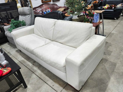 Natuzzi Editions Cream Leather Sofa