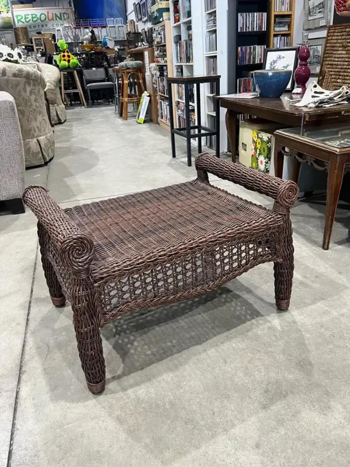 Wicker Bench/Stool with handles