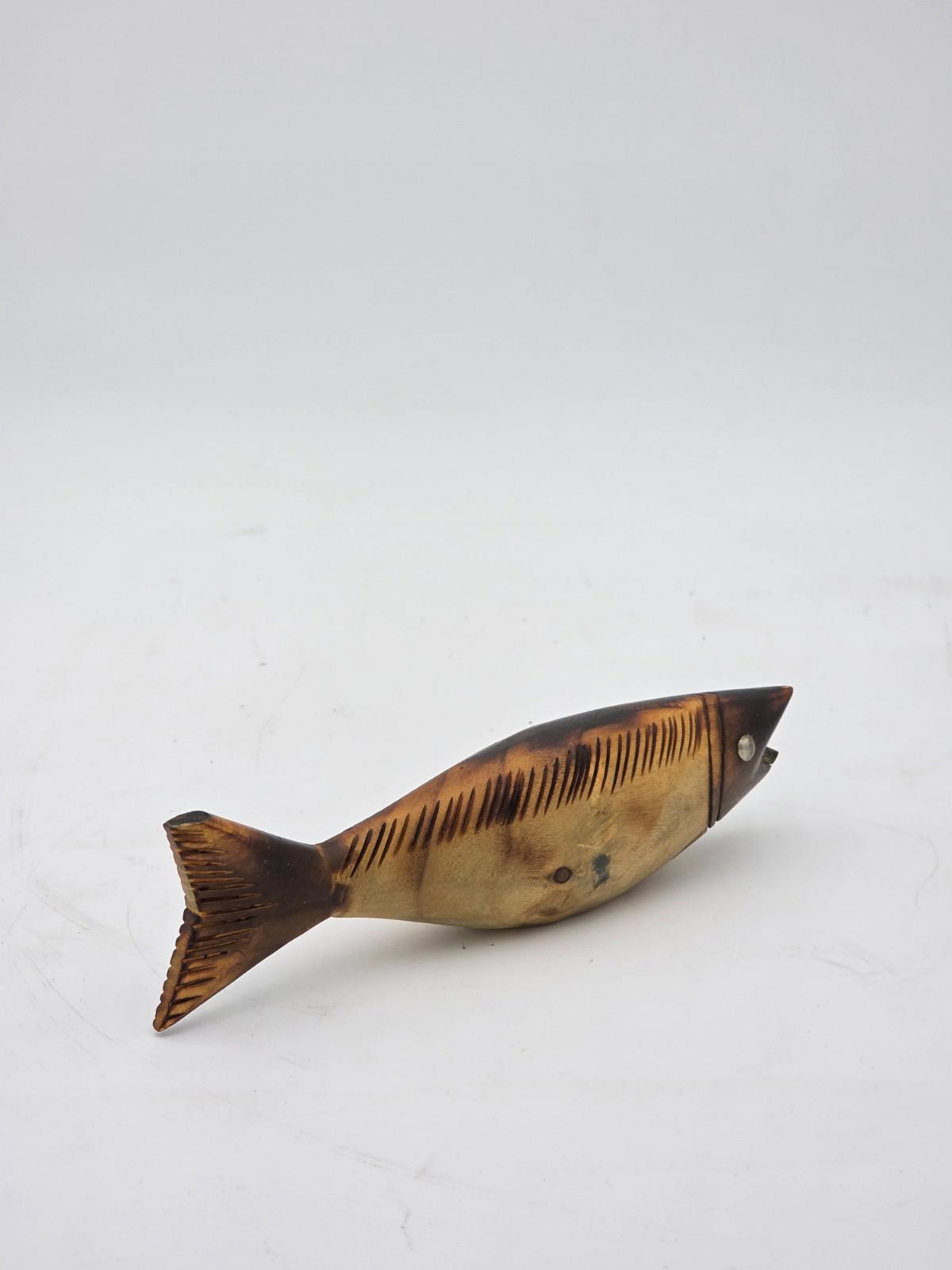 Vintage Fish Bottle Opener Hand Carved Wooden Sculpture