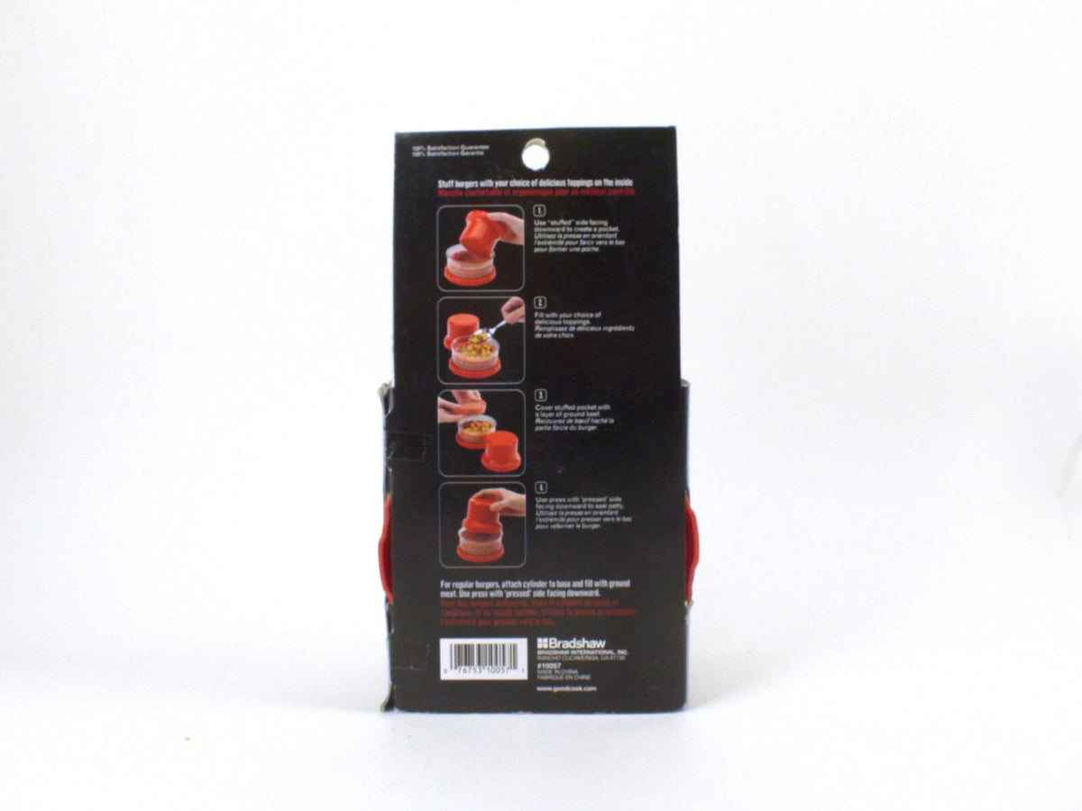 Good Cook Stuffed Burger Press Adjustable Size BBQ Beef Patty - Red Plastic