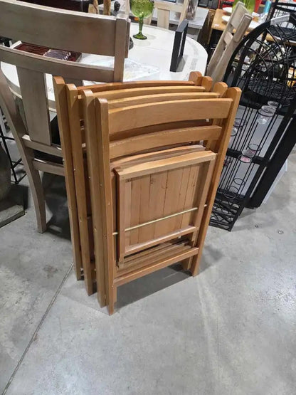 Wooden Folding Chairs Set of 4