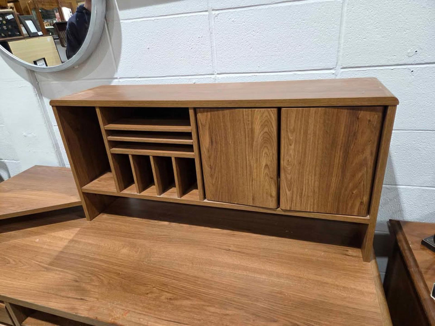 Wood Desk with Hutch