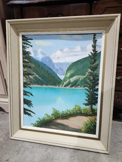 Leta Martin Original Framed Lake Painting - 1966