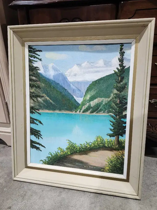 Leta Martin Original Framed Lake Painting - 1966