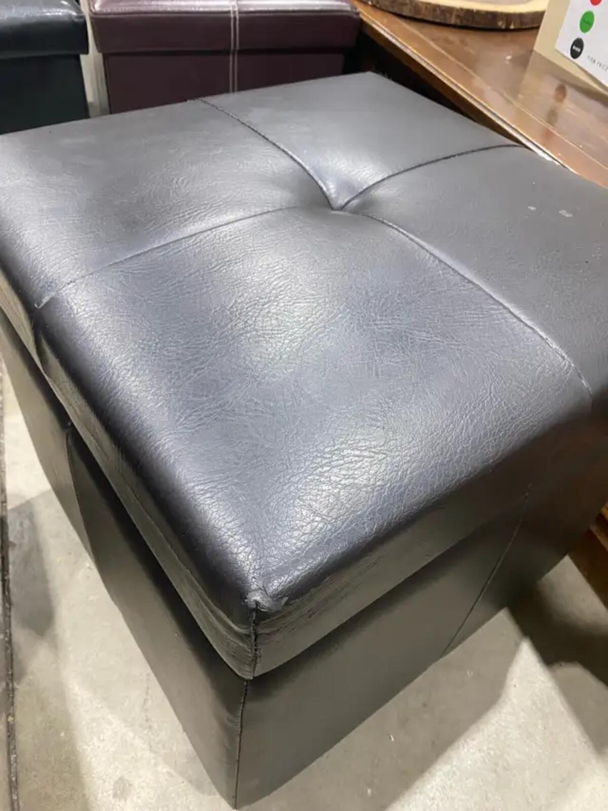 Black Storage Ottoman