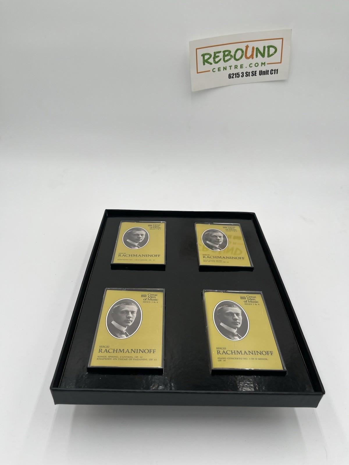 Great Men Of Music Sergei Rachmaninoff and His Music 4 Cassette tape Set Used