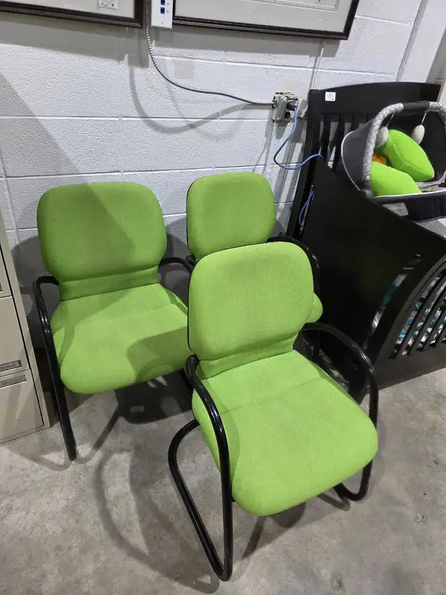Steelcase Lime Green Chairs (3)