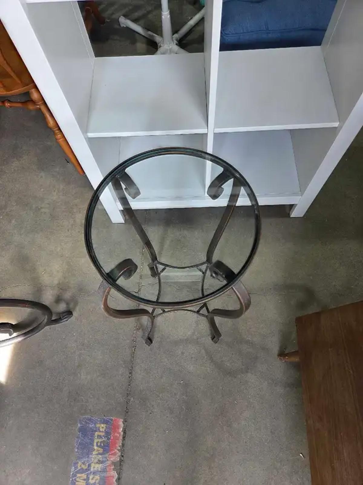 Glass/Metal Accent Table