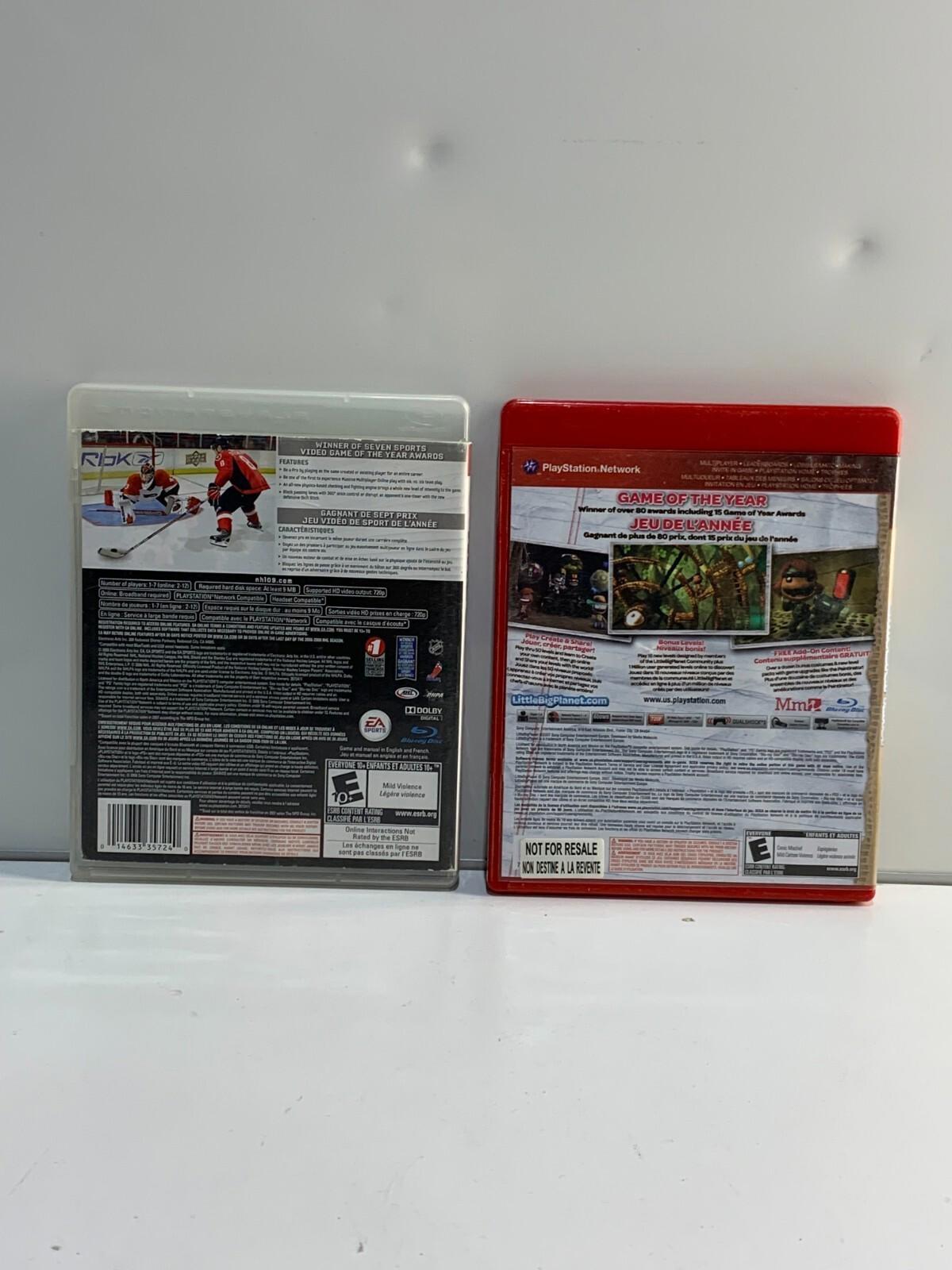 Lot of 2 PS3 games, NHL 09 & Little Big Planet Game of the Year Edition