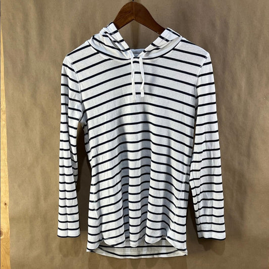 Eddie Bauer Women’s Striped Hoodie Long Sleeve Top (Size L)