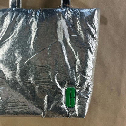 Clinique Silver Tote with Green Logo