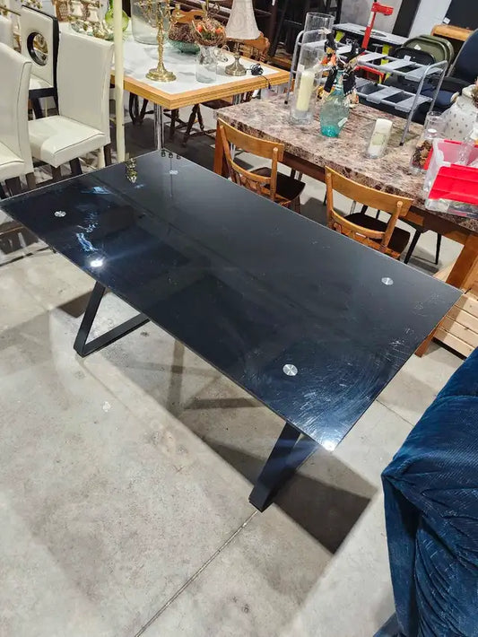 Black Glass Dining Table/Desk