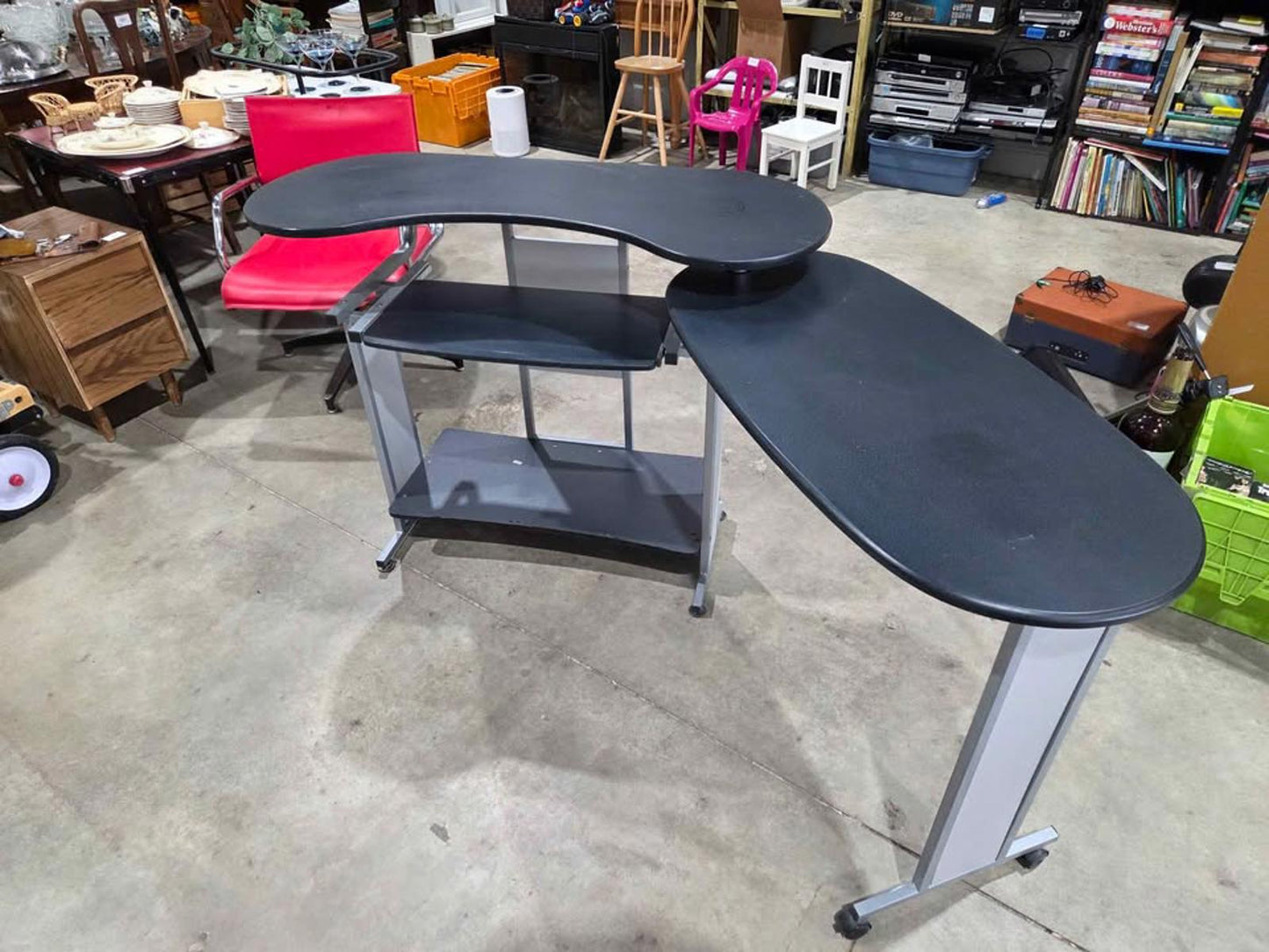 Black L-shaped Folding Computer Desk