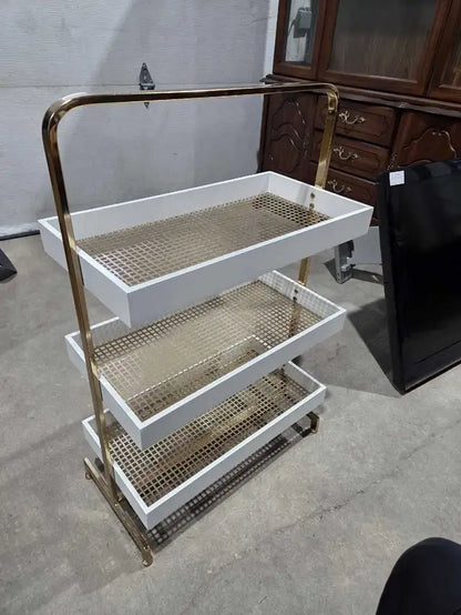 White & Gold 3-Tiered Bathroom Shelf