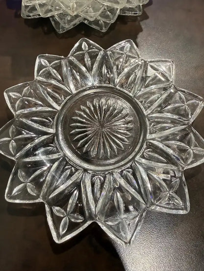 Crystal Glass Star Flower Saucer Dishes