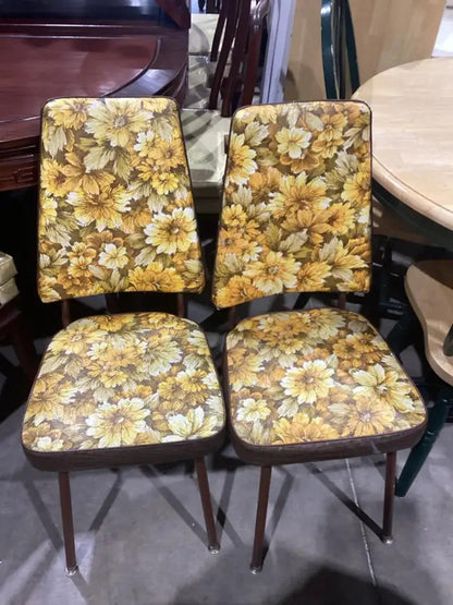 Vintage Floral Dining Chairs - 4 Available