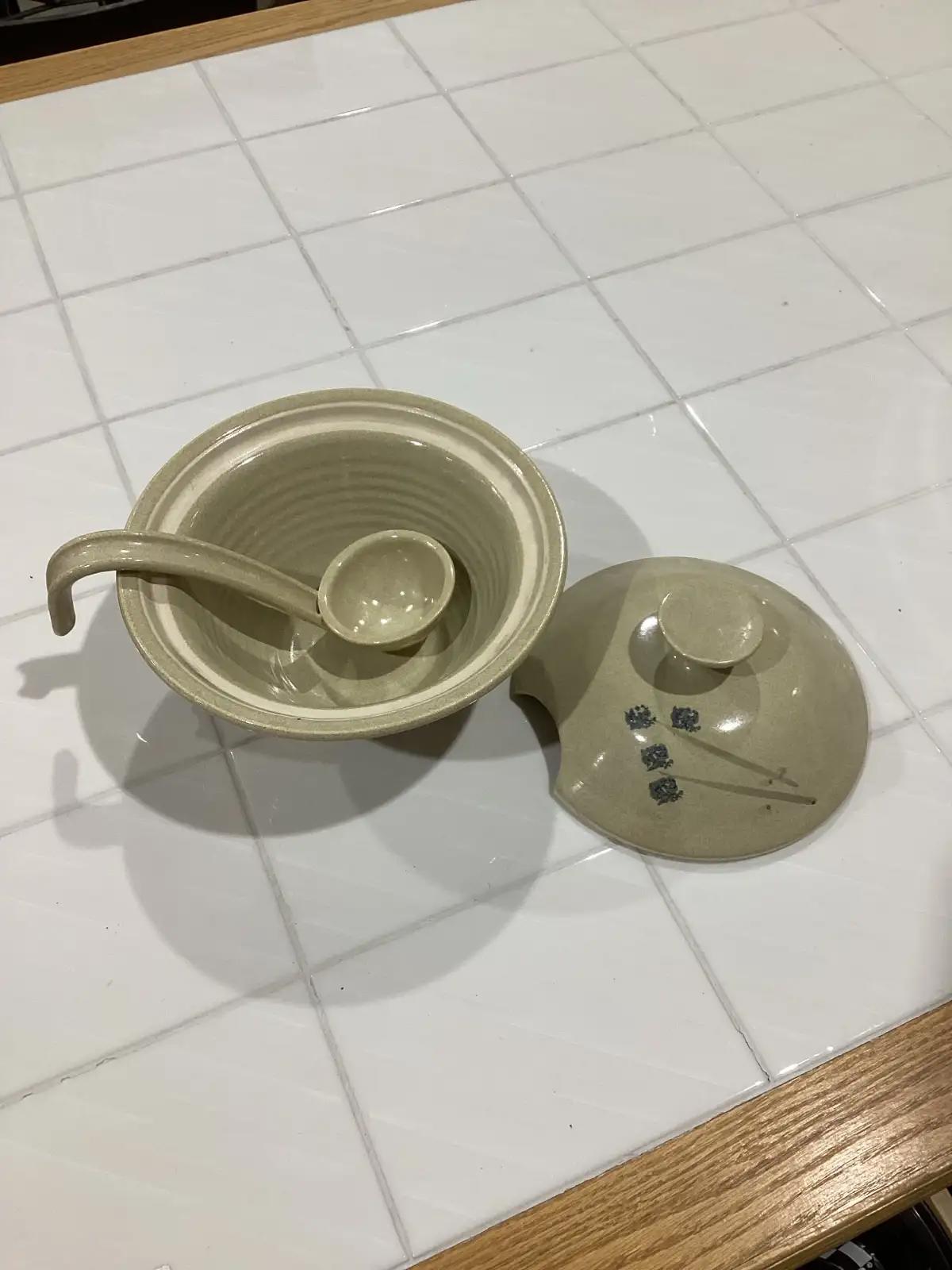 Asian inspired floral Soup Tureen