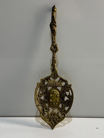 Bordini Italy Serving Spoon Ornate Medieval Knight Crown Lion