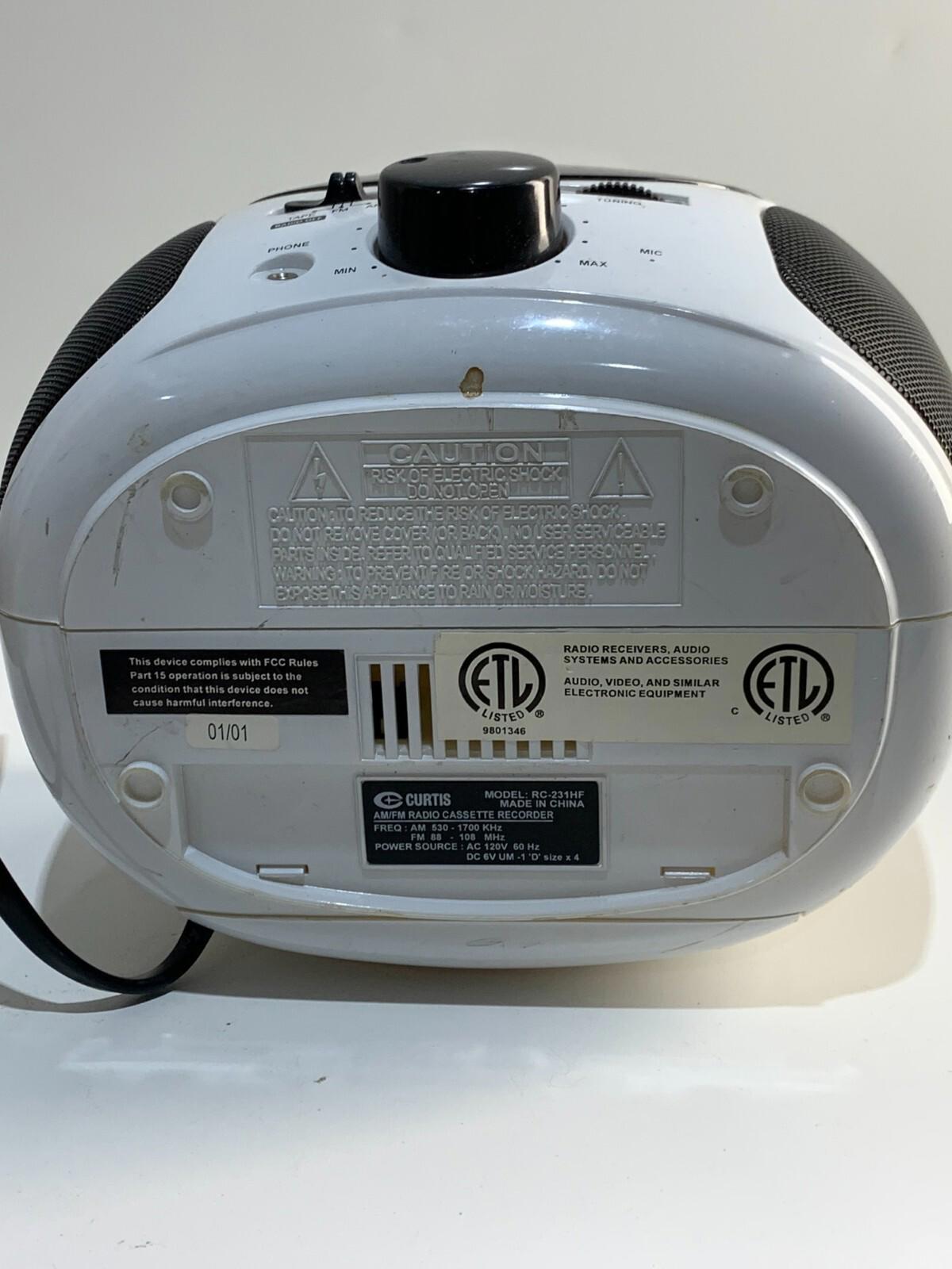 Curtis am fm radio cassette Player & recorder, RC-231HF