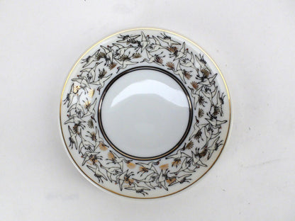 Vintage Set Of 5 China Bowls & Plates Made In Japan - Cranes & Gold Leaf
