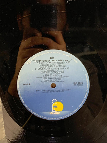 U2 The Unforgettable Fire 1985 5- track 12" vinyl EP single Love Comes Tumbling