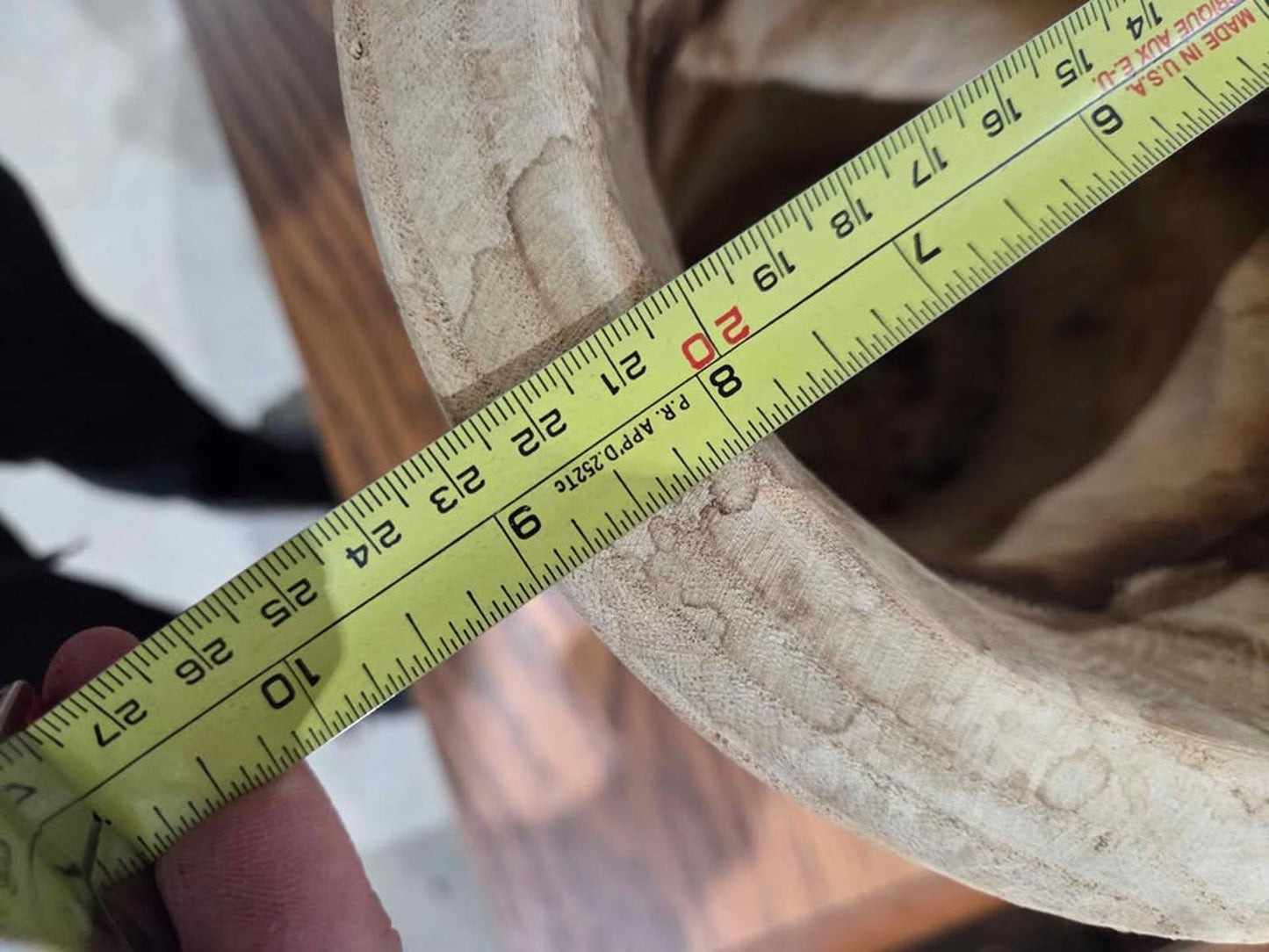 Carved Wooden Planter Bowl