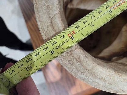 Carved Wooden Planter Bowl