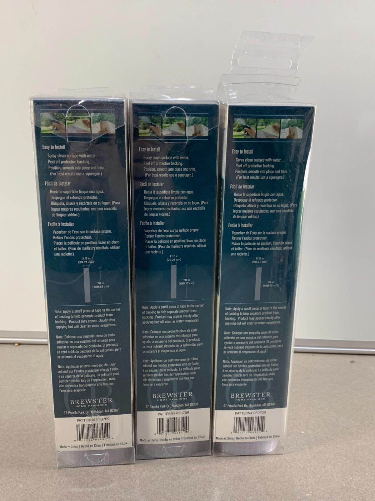 Lot of 3 Brewster Home Fashions Cubix Sidelight Premium Film Model # PF0709