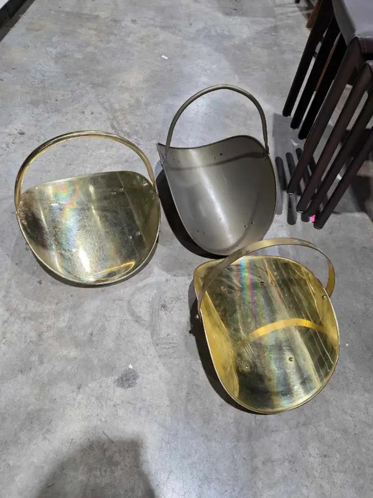 Vintge Brass Fireplace Wood/Log Holders - 3 Available
