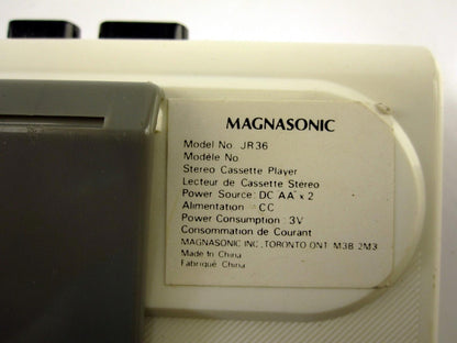 Magnasonic JR36 Stereo Cassette Player Winnipeg Sun Promotional