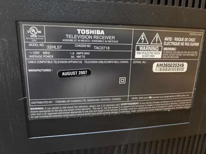 Toshiba 32" HDMI Television