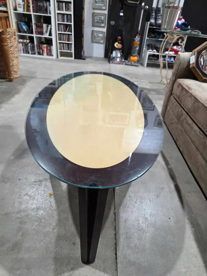 Oval Wooden/Glass Coffee Table