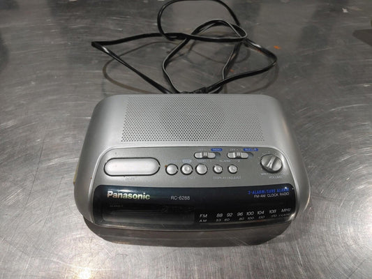 Good Condition Panasonic Alarm Clock FM-AM Radio RC-6288 Grey Tested Working