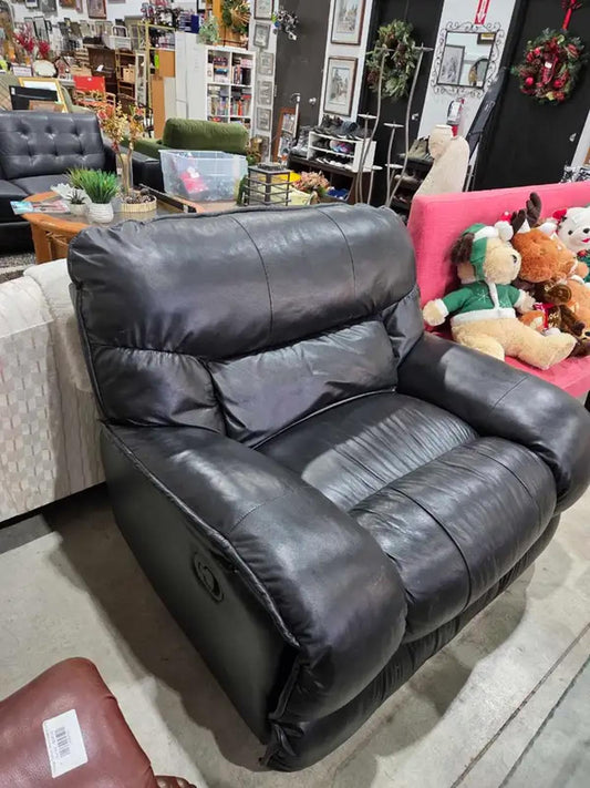 Black Leather Recliner Armchair