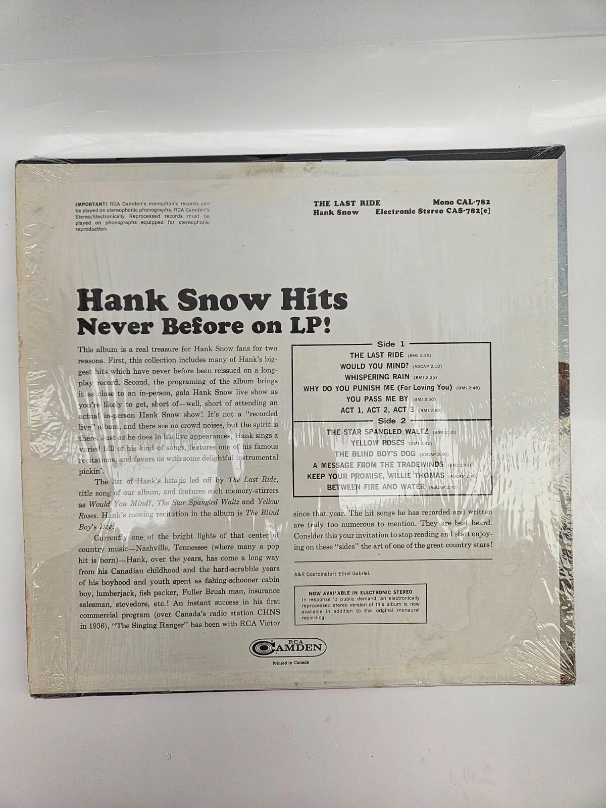 The Last Ride LP by Hank Snow vinyl 1963