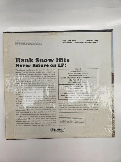 The Last Ride LP by Hank Snow vinyl 1963