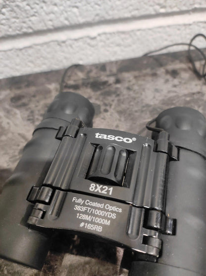 Vintage TASCO # 165RB 8 X 21 Black Binoculars  With Case