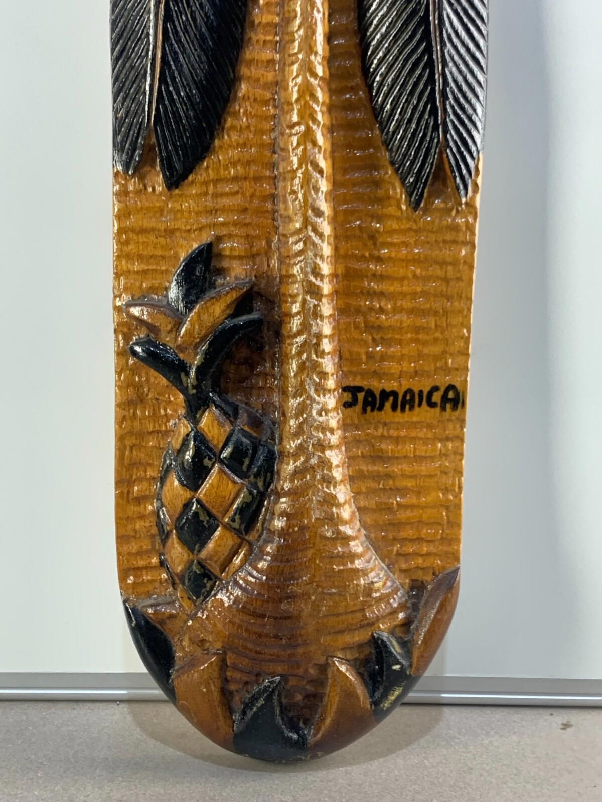 Wood Carved Palm Tree Jamaica Art