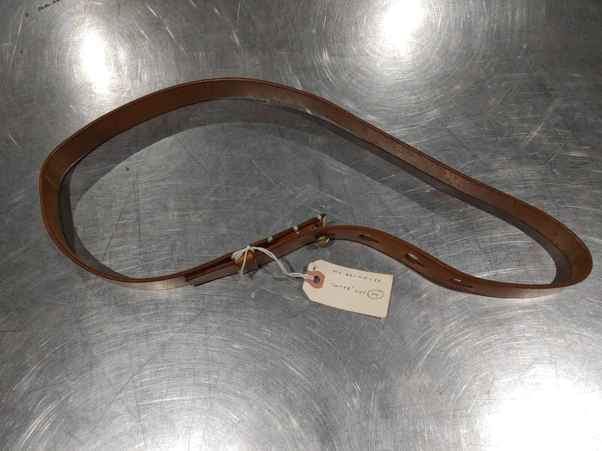Brand New ML Brown & Co. Somer Brown Leather Belt Size 34 Waist