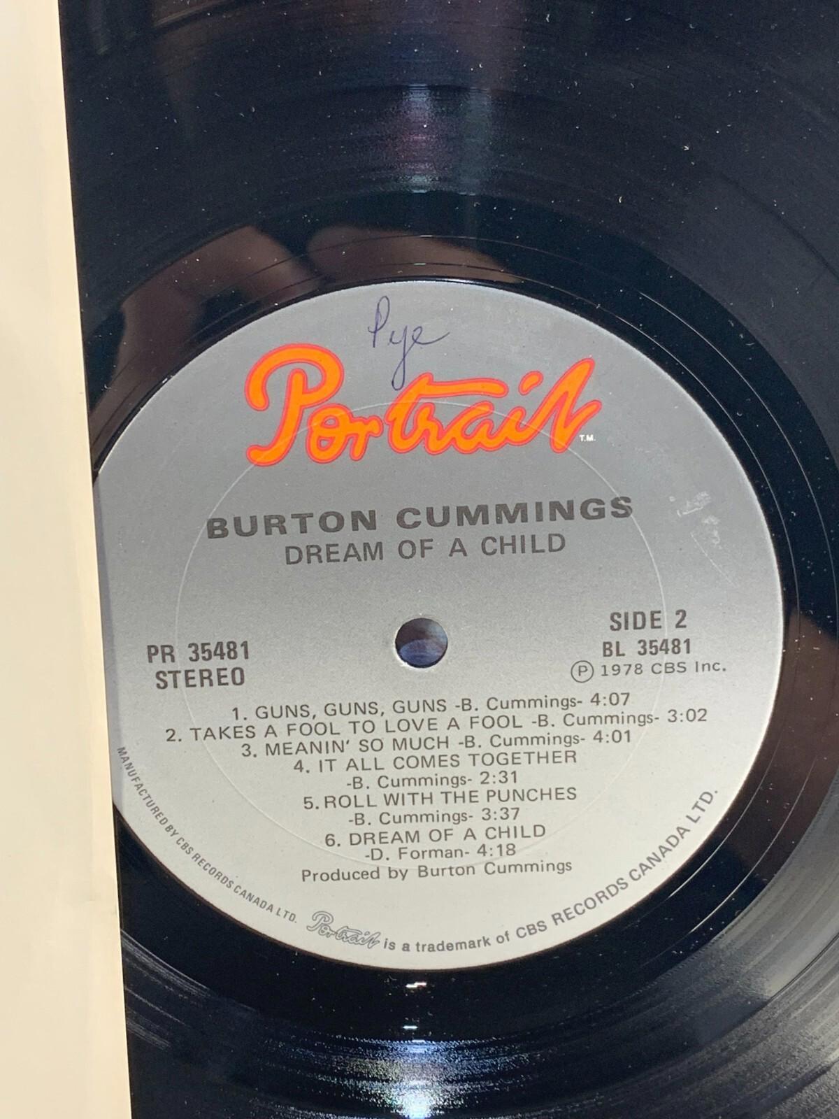 Burton Cummings – Dream Of A Child (1978) Vinyle LP Portrait PR-35481
