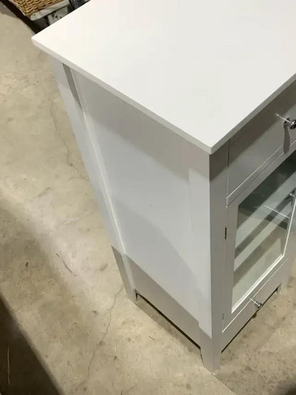 40” Tall White Bathroom Storage Unit