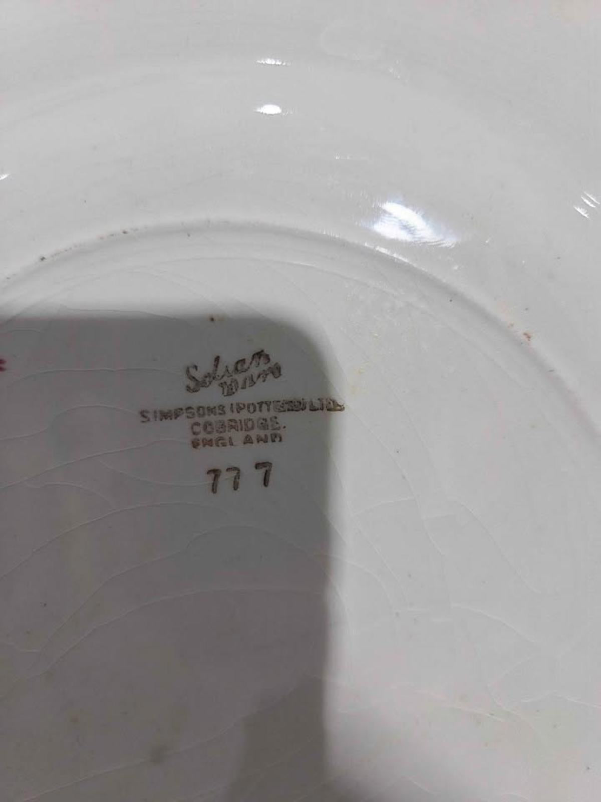 Solian Ware Vintage Floral Plates - Red & Green Pair