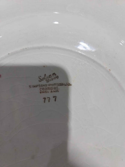 Solian Ware Vintage Floral Plates - Red & Green Pair