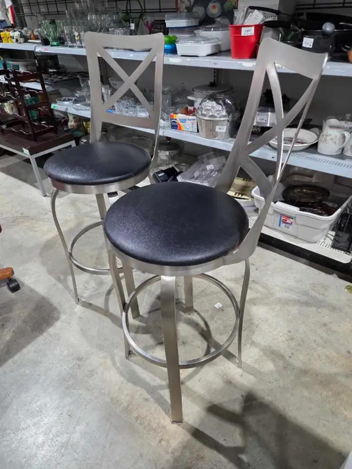 Metal 30" Swivel Bar Stools - 2 Available