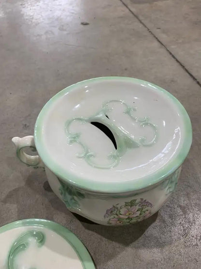 Pastel Green Antique Chamber Pot Set 3 piece