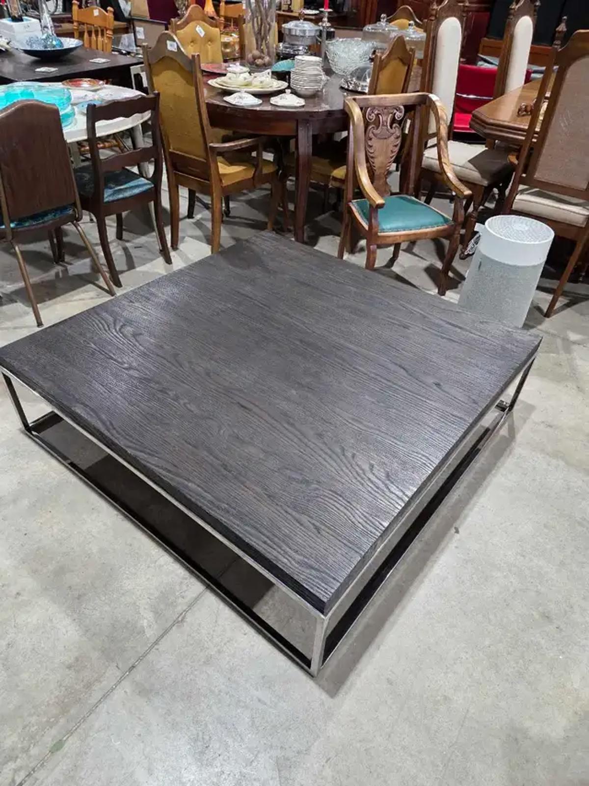 Restoration Hardware Nicolas 52" Square Oak Coffee Table