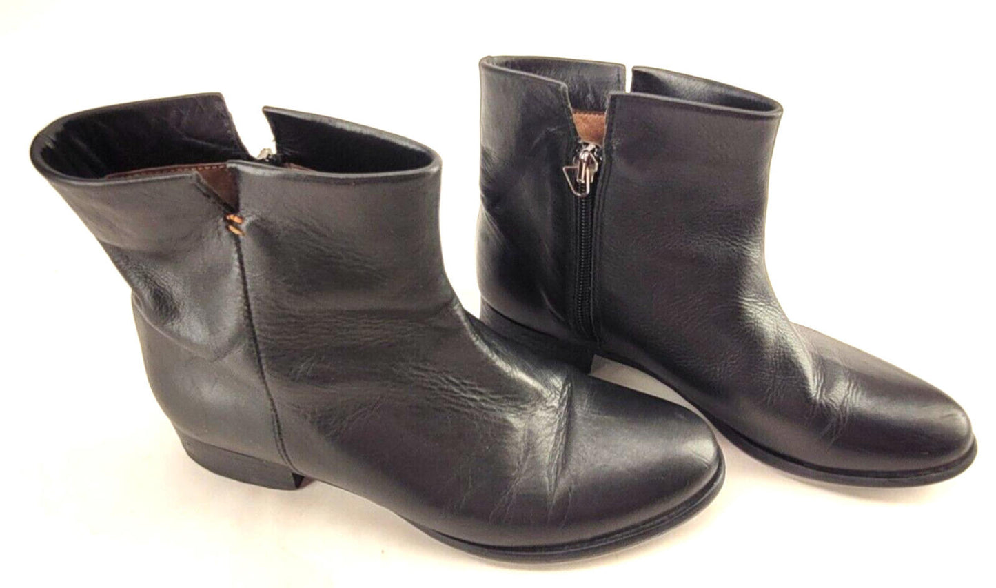 Gravitypope Stylish Black Leather Ankle Boots - Women's Luxury Footwear Size 36