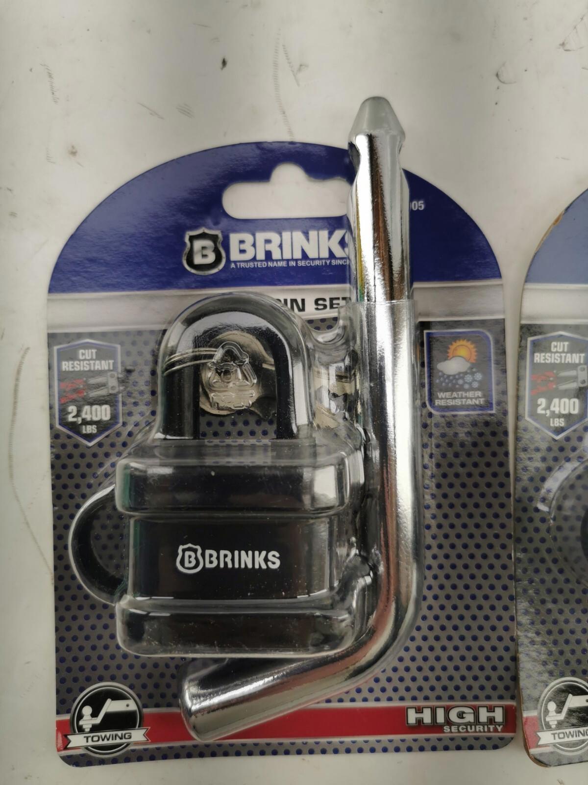 Lot of 2 BRINKS - 40mm Laminated Steel Weather Resistant Padlock with Hitch Pin